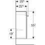 Geberit Selnova Square egy ajtós szekrény kézmosóhoz 32,3x55,7 cm, magasfényű fehér 502.730.00.1