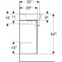 Geberit Selnova Square 1 ajtós 45x35x64,9 cm mosdószekrény kézmosóval, hikoridió 502.748.00.1