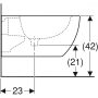 Geberit Acanto fali kerámia bidé 35x53 cm, csaplyukkal és túlfolyóval, zárt forma, KeraTect 502.825.00.8 (502825008)