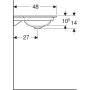 Geberit One beépíthető mosdó 120x48 cm csaplyukkal, túlfolyó nélkül, KeraTect felület bevonattal 505.010.01.5