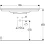 Geberit ONE mosdó hátsó lefolyóval 105x48 cm, KeraTect, túlfolyó és csapfurat nélkül 505.014.00.1