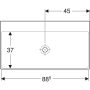 Geberit One mosdó 90x48 cm csaplyuk és túlfolyó nélkül, KeraTect felület bevonattal 505.021.01.3