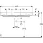 Geberit One mosdó csaplyuk és túlfolyó nélkül 105x48 cm, KeraTect felület bevonattal 505.021.01.4