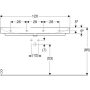 Geberit One mosdó 120x48 cm, csaplyuk és túlfolyó nélkül, KeraTect felület bevonattal 505.021.01.5