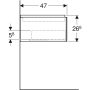 Geberit One alsó szekrény mosdóhoz 1 fiókkal 59x47 cm, magasfényű fehér 505.071.00.1