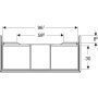 Geberit One alsó szekrény mosdóhoz 1 fiókkal 103x47cm, matt fehér 505.074.00.2