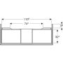 Geberit One alsó szekrény mosdóhoz 1 fiókkal 118x47 cm, matt fekete 505.075.00.8