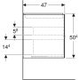 Geberit One alsó szekrény mosdóhoz 2 fiókkal 59,2x47 cm, matt láva 505.261.00.3