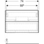 Geberit One alsó szekrény mosdóhoz 2 fiókkal 74x47 cm, tölgy 505.262.00.5