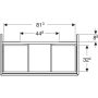 Geberit One alsó szekrény mosdóhoz 2 fiókkal 88,8x47 cm, magasfényű fehér 505.263.00.1