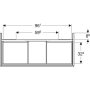 Geberit One alsó szekrény mosdóhoz 2 fiókkal 103x47 cm, matt fehér 505.264.00.2