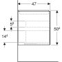 Geberit One alsó szekrény mosdóhoz 2 fiókkal 103x47 cm, matt láva 505.264.00.3