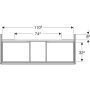 Geberit One alsó szekrény mosdóhoz 2 fiókkal 118x47 cm, magasfényű homokszürke 505.265.00.4