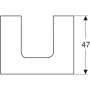 Geberit One mosdópult középső kivágással, pultra ültethető tálformájú mosdóhoz 60x47 cm, magasfényű homokszürke 505.271.00.4