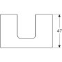 Geberit One mosdópult középső kivágással, pultra ültethető tálformájú mosdóhoz 75x47 cm, magasfényű fehér 505.272.00.1