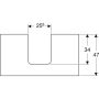 Geberit One mosdópult középső kivágással, pultra ültethető tálformájú mosdóhoz 90x47 cm, matt láva 505.273.00.3