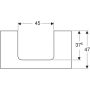 Geberit One mosdópult középső kivágással, pultra ültethető mosdóhoz 90x47 cm, matt láva 505.283.00.3