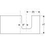 Geberit One mosdópult jobb oldali kivágással 105x47 cm, pultra ültethető tálformájú mosdóhoz, hikoridió 505.314.00.6