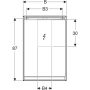 Geberit One tükrös szekrény balra nyíló ajtóval 60x90 cm, világítással, alumínium 505.810.00.1