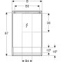 Geberit One tükrös szekrény nyitott polccal és világítással 60x90 cm, jobbos ajtóval, alumínium 505.831.00.1