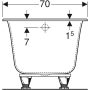 Geberit Soana egyenes fürdőkád 160x70 cm, lábakkal 554.001.01.1