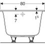 Geberit Soana egyenes fürdőkád 180x80 cm, lábakkal 554.015.01.1