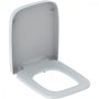 Geberit Renova Plan szögletes WC-ülőke rozsdamentes acél zsanérokkal, alsó rögzítés 572110000