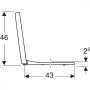 Geberit Renova Plan szögletes WC-ülőke rozsdamentes acél zsanérokkal, alsó rögzítés 572110000