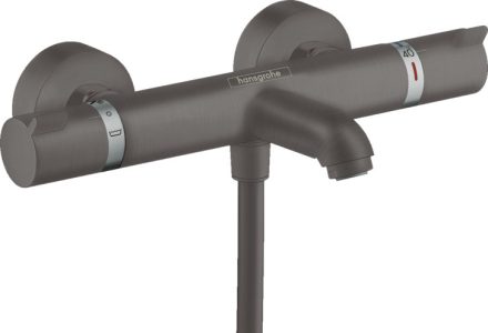 Hansgrohe Ecostat Comfort szálcsiszolt fekete/króm termosztátos kádcsaptelep 13114340