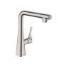 Hansgrohe Metris Select M71 rozsdamentes acél hatású konyhai csaptelep 14847800