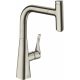 Hansgrohe Metris Select M71 rozsdamentes acél hatású konyhai csaptelep 240, kihúzható zuhanyfejjel 14857800