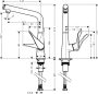 Hansgrohe Metris Select M71 rozsdamentes acél hatású konyhai csaptelep 14883800