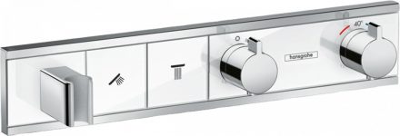 Hansgrohe RainSelect termosztát falsík alatti szereléshez, 2 fogyasztóhoz, króm/fehér 15355400