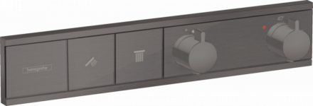 Hansgrohe RainSelect szálcsiszolt fekete/króm falsík alatti termosztátos csaptelep 15380340