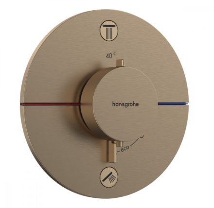 Hansgrohe ShowerSelect Comfort S 2 funkciós termosztát, biztonsági kombinációval, szálcsiszolt bronz 15556140