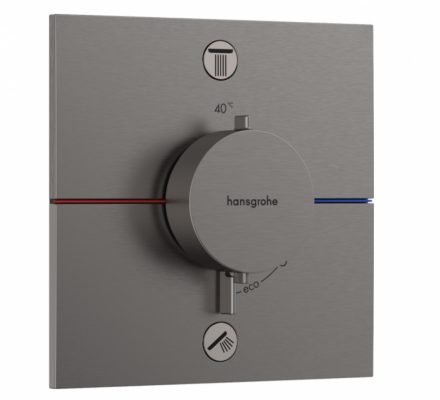 Hansgrohe ShowerSelect Comfort E 2 funkciós falsík alatti termosztát, szálcsiszolt fekete króm 15572340