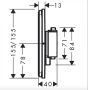 Hansgrohe ShowerSelect Comfort Q 2 funkciós falsík alatti termosztát, szálcsiszolt fekete króm 15586340