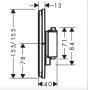 Hansgrohe ShowerSelect Comfort Q 2 funkciós falsík alatti termosztát, matt fekete 15586670