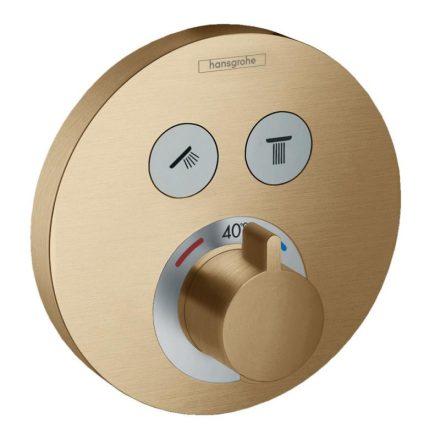 Hansgrohe ShowerSelect S termosztátos csaptelep 2 fogyasztóhoz, szálcsiszolt bronz 15743140