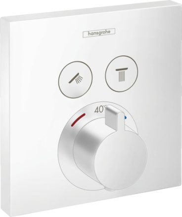 Hansgrohe ShowerSelect 2 fogyasztós matt fehér termosztát falsík alatti szereléshez 15763700