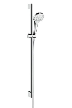 Hansgrohe Croma Select S Zuhanyszett Multi 90 cm-es zuhanyrúddal, EcoSmart, króm/fehér 26571400