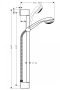 Hansgrohe Crometta 85 zuhanyszett Mono 65 cm-es zuhanyrúddal, EcoSmart+, króm 27652000