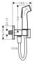 Hansgrohe fali bidé kézizuhany hideg vagy előkevert vízhez zuhanytartóval, matt fehér 29231700