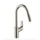 Hansgrohe Focus M41 mosogató csaptelep kihúzható kifolyóval, rozsdamentes acél hatású 31815800