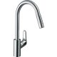 Hansgrohe Focus M41 egykaros konyhai csaptelep kihúzható zuhanyfejjel EcoSmart, króm 31833000