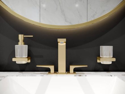 Hansgrohe Metropol 160 3-lyukú mosdócsaptelep szálcsiszolt bronz, push-open lefolyóval 32515140