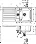 Hansgrohe S41 Beépíthető csepegtetőtálcás mosogató 1075x505 szifonnal és automatikus lefolyóval, rozsdamentes acél hatású 43339800