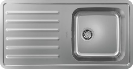 Hansgrohe S41 Beépíthető csepegtetőtálcás mosogató szifonnal 975x505 rozsdamentes acél hatású 43341800