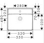 Hansgrohe Xanuia Q kerámia mosdó 55x48 cm csapfurattal és túlfolyóval, fehér 60132450
