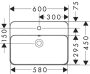 Hansgrohe Xuniva Q Kerámia mosdó 600x450 csaplyukkal és túlfolyóval 60172450